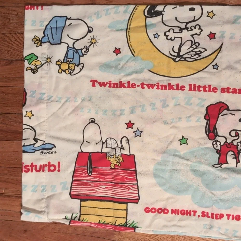 Peanuts Snoopy Pillowcase Set Standard Flannel Cotton Polyester Woodstock